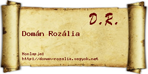 Domán Rozália névjegykártya